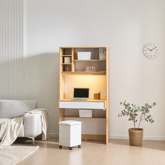 우아미가구 노리다 LED 독서실 책상 (900x520)_이미지