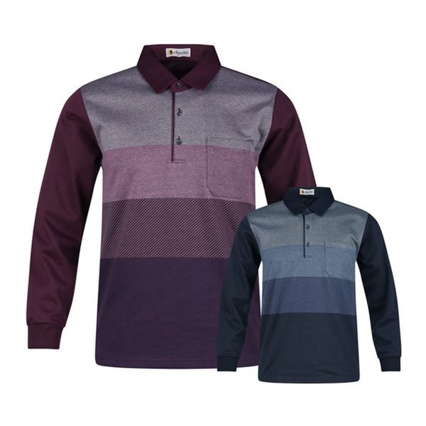 뉴에이스 클래식 블럭 배색 긴팔 셔츠 AE4A414