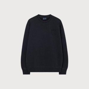 커버낫 긴팔티 CQK CO2501CR32-DN C 로고 다잉 맨투맨 Dark Navy_이미지