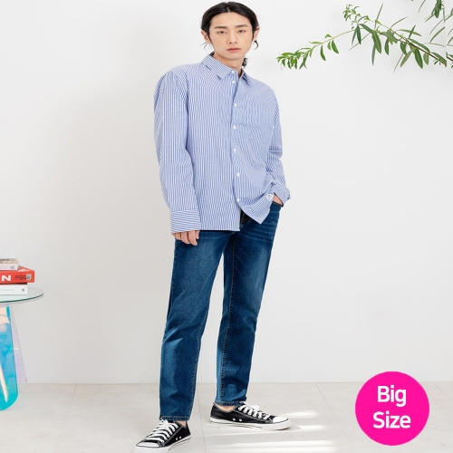 리빌모아 남자 빅사이즈 일자 슬림 데님 스판청바지 블랙진 면바지 진 스판 청바지DJ-JEA-SSIN80022-중청_이미지