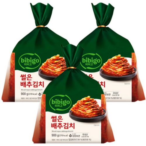 CJ제일제당 비비고 썰은 배추김치 900g (3개)_이미지