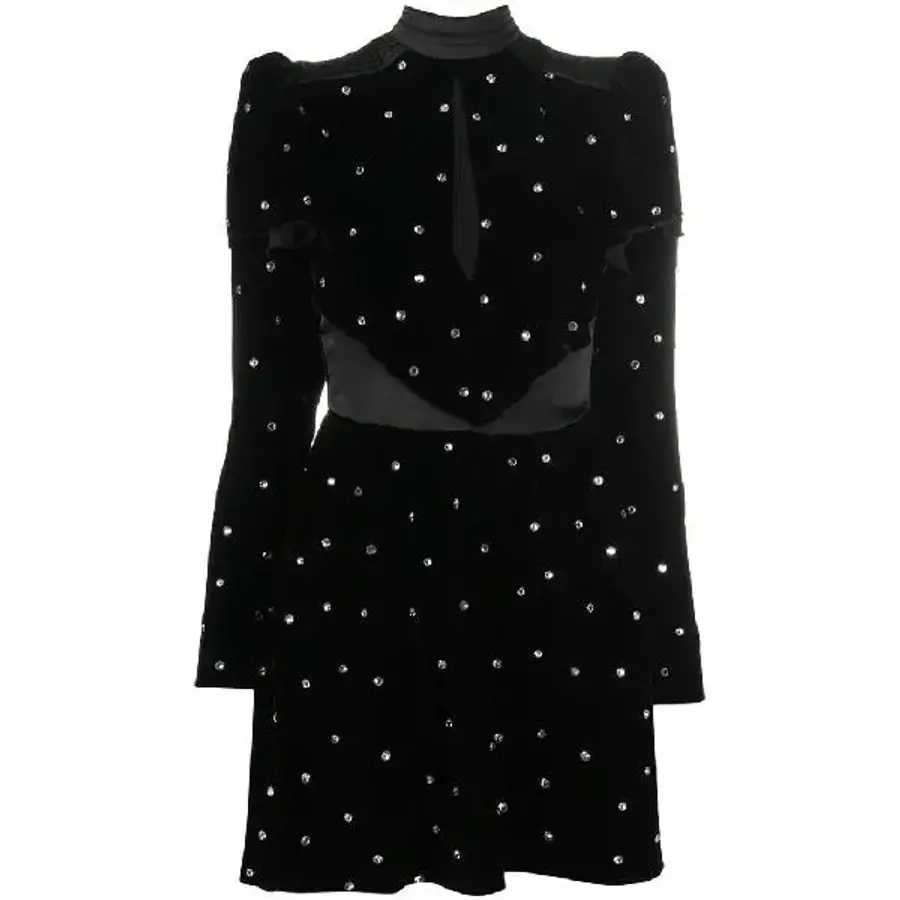 필로소피 디로렌조 세라피니 크리스털 장식 벨벳 이브닝 드레스 A04027127 TP447