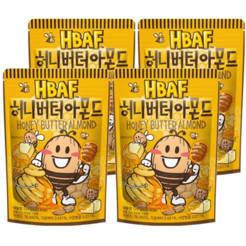HBAF 허니버터 아몬드 120g (4개)_이미지