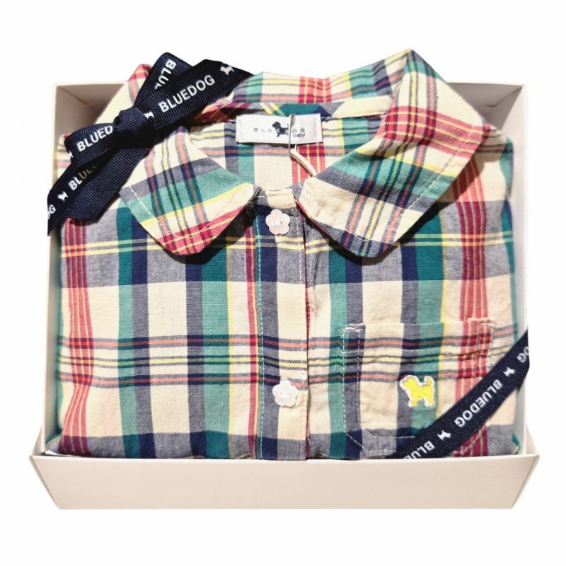 블루독베이비 10 BL 마드라스체크 반팔 드레스 14631440001_이미지