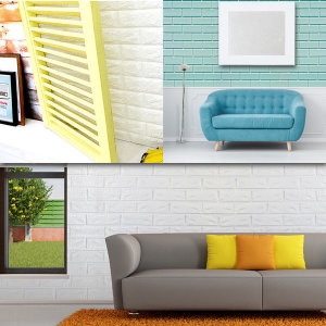 [불명] 3D입체벽지폼블럭2.2M 브릭단열벽지2.5M/알뜰