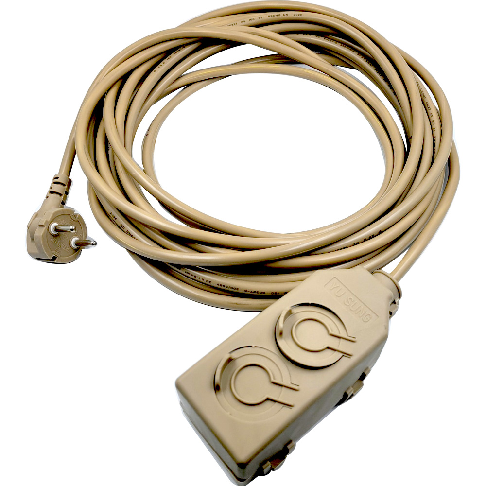 서울전기 원스탑 밀리터리 2구 16A 캠핑 리드선 베이지 (10m)_이미지