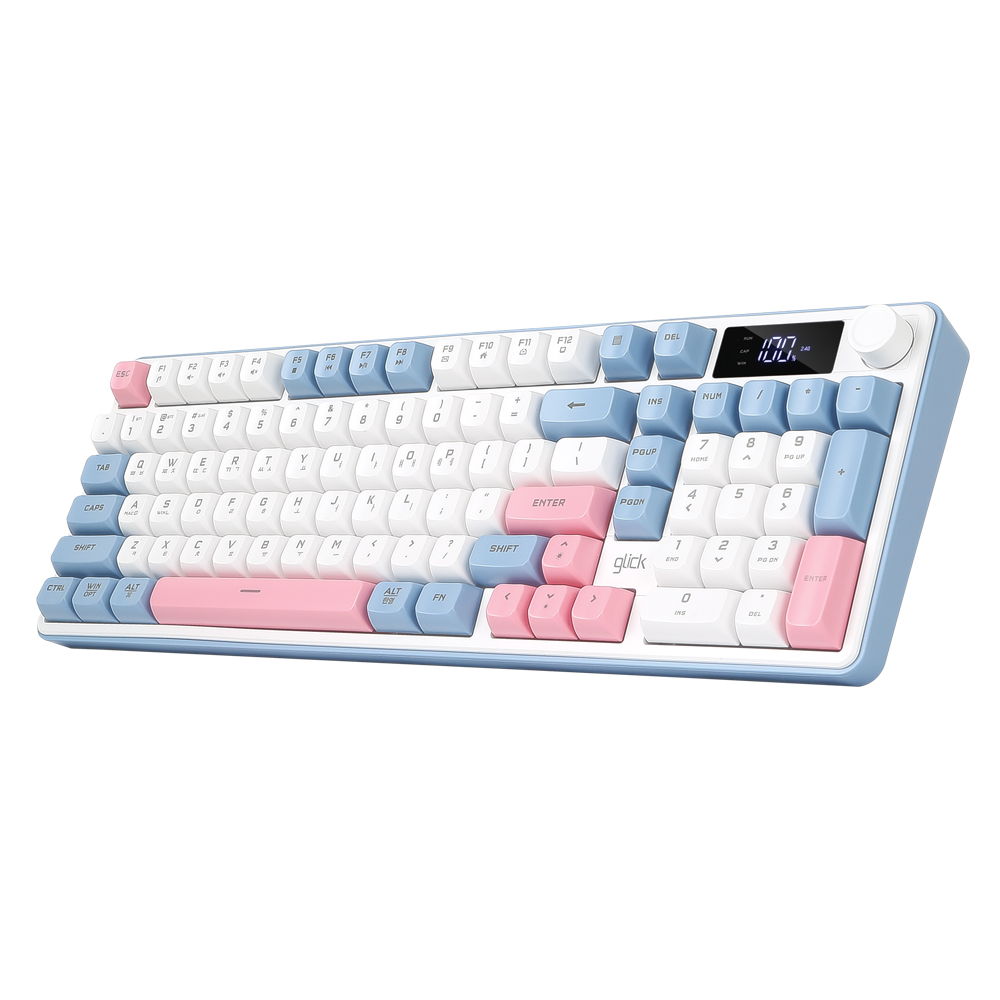 지클릭커 OFFICEPRO WK50 사일런스 M RGB 풀윤활 무소음 방수 무선 블루투스 LCD 98 (중고)_이미지