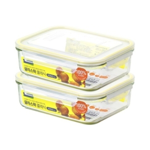 글라스락 클래식 옐로우에디션 직사각 2000ml 2조 세트_이미지