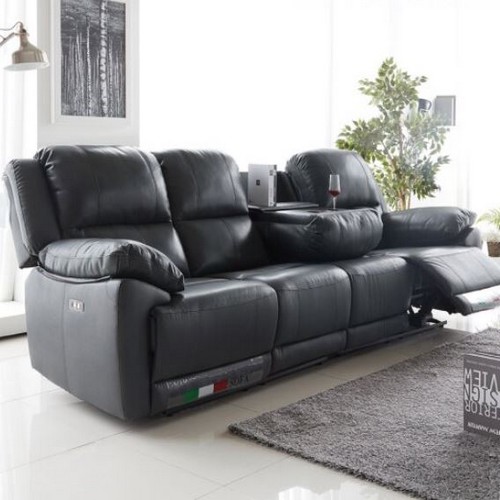 라자가구 리즈 제로월 천연가죽 리클라이너 4인용_이미지