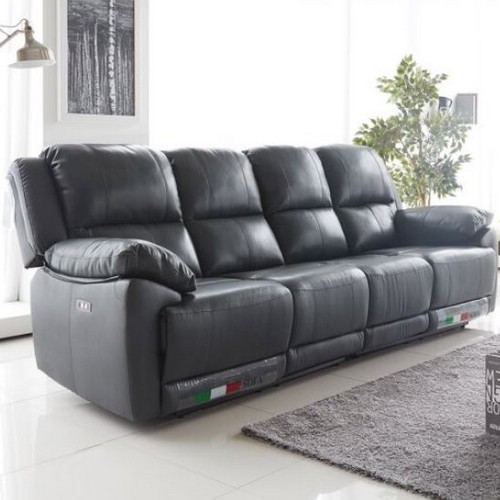 라자가구 리즈 제로월 천연가죽 리클라이너 4인용_이미지