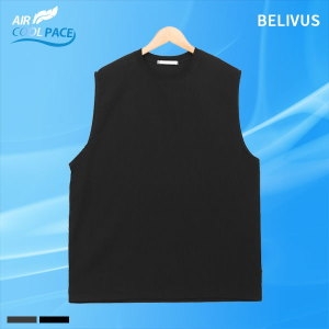  빌리버스 남성 민소매 여름 라운드 무지 나시 티셔츠 BWWT046