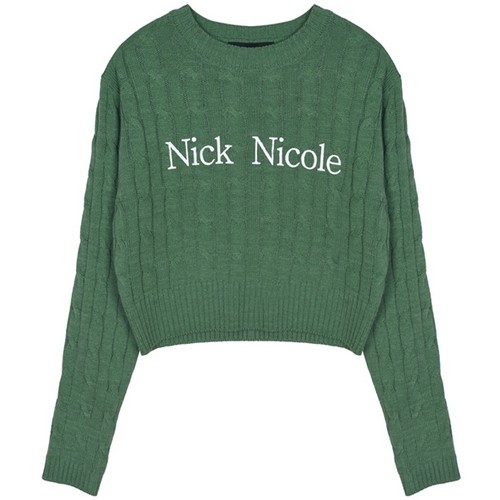 닉앤니콜 NICOLE CABLE CROP KNIT (그린)