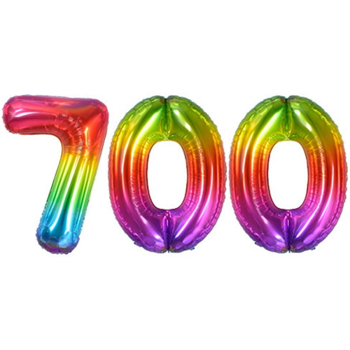 생일파티 숫자풍선 대형 레인보우 700