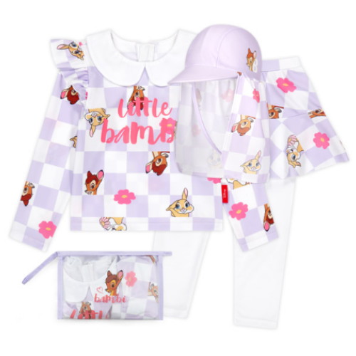 여아 밤비 상큼카라 래쉬가드 수영복 플랩캡세트