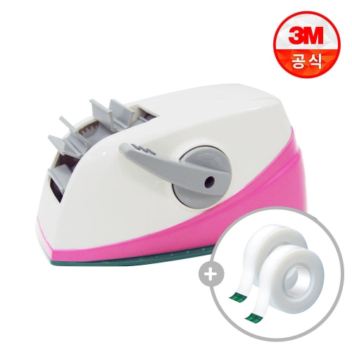 원터치 테이프 디스펜서 + 매직 리필 12mm 2롤 핑크 1세트