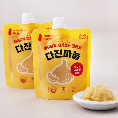 엔젤식품 짜서쓰는 다진마늘 (180g,2개)_이미지