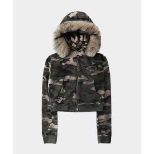 배드블러드 BADBLOOD 코스모11 디태쳐블 퍼 후드 집업 그린카모 w-hde25-057 133118