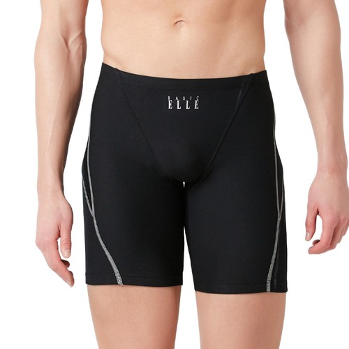 베이직엘르 탄탄이 5부 사각 실내 수영복 BEZ-W407K
