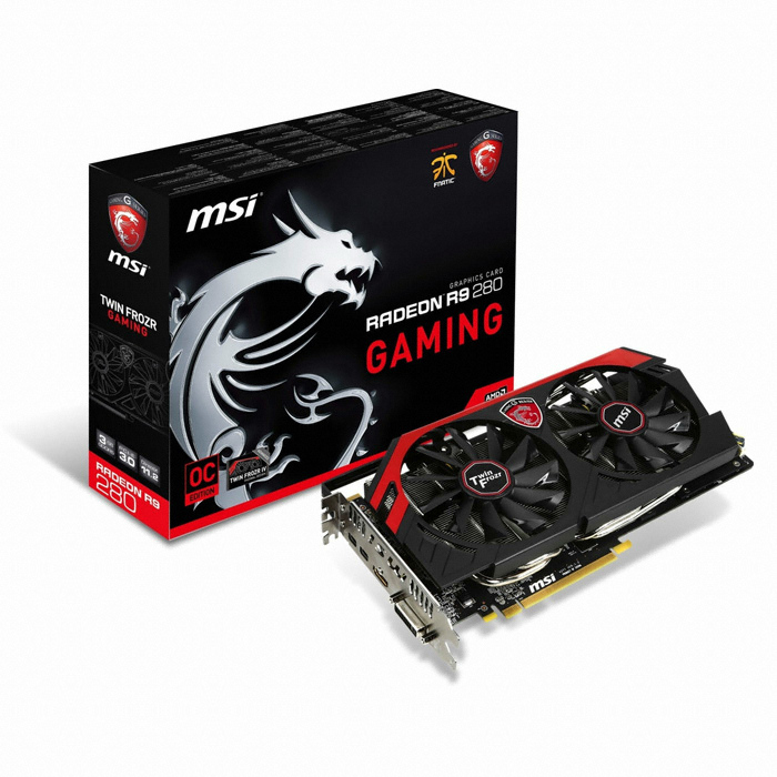 MSI 라데온 R9 280 OC D5 3GB 트윈 프로져 4 게이밍 대원씨티에스