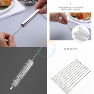 스텐레스 빨대 세척솔 10p세트 26cm 스트로우브러쉬_이미지