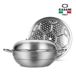 까사니 인덕션 파티팬 해물찜 냄비 34cm 찜기 겸용냄비 양수냄비_이미지