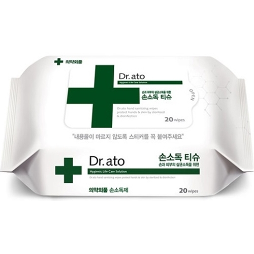 닥터아토 손소독 티슈 리필형 20매 (30팩)_이미지