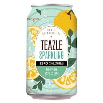 웅진식품 티즐 스파클링 제로 유자 그린티 340ml