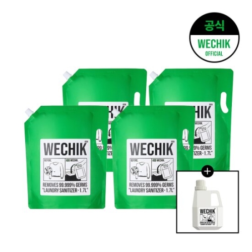 파워 효소 세탁세제 1.5L 1개 + 소독 섬유유연제 리필 1.7L 4개