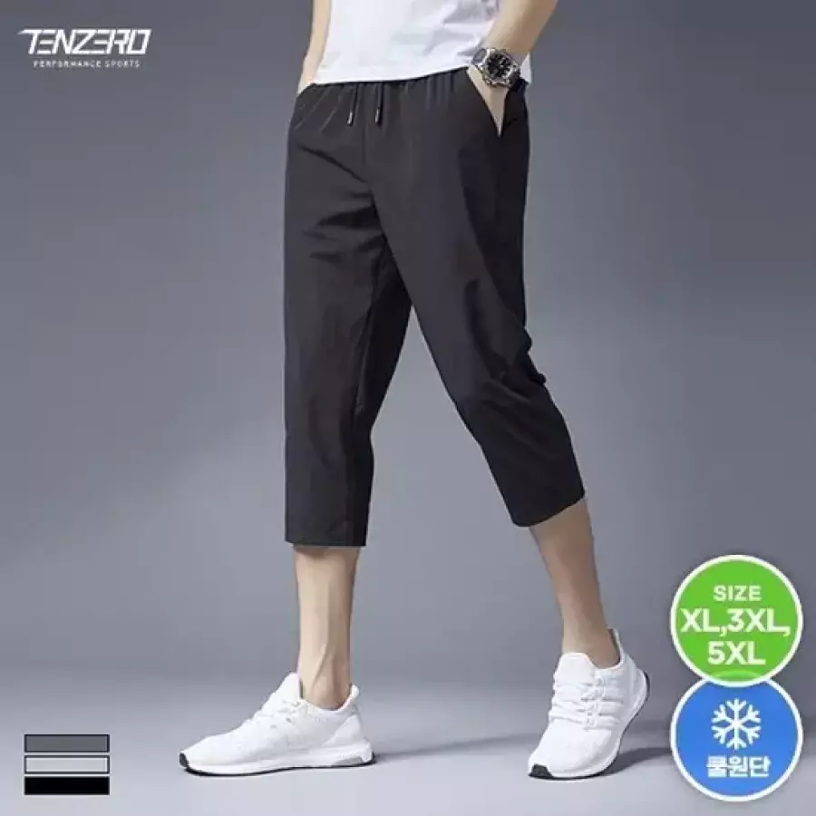 여름 매일입는 캐주얼 쿨링 아이스 7부 밴딩바지 반바지_25302322_634414