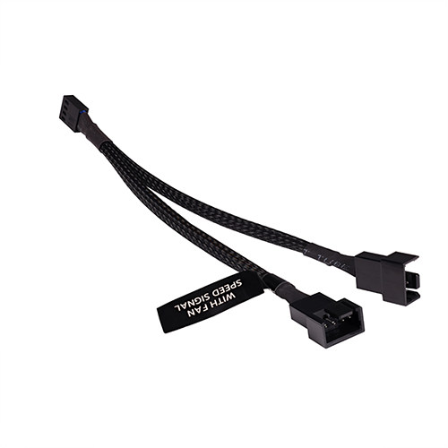 ALPHACOOL Y형 스플리터 4pin to 2x4pin PWM 케이블 (0.15m, 블랙)_이미지