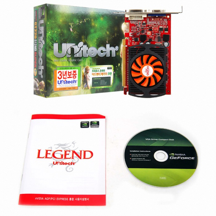 유니텍전자 LEGEND 지포스 GT220 SUPER 512MB 프리우스_이미지