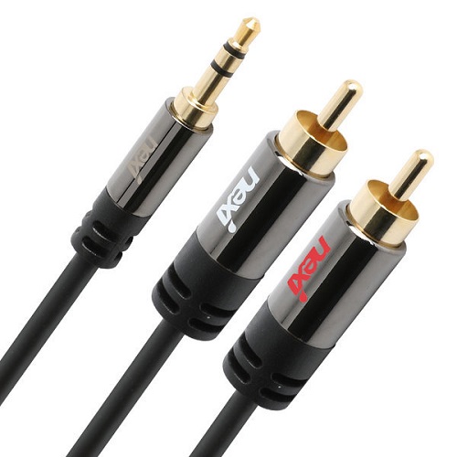 리버네트워크 NEXI NX-1S2R 3.5 스테레오 to 2RCA 케이블 (NX-1S2R-020, 2m)_이미지