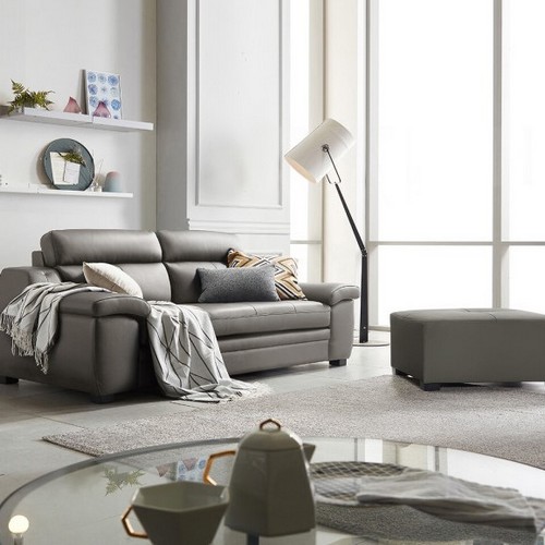 동서가구 노브 천연가죽 소파 3인용 (스툴포함)_이미지