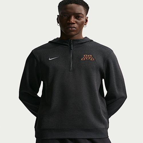  나이키 Minnesota Gophers NCAA 남성 Basketball Coaches Pullover 후디 Black IM242..