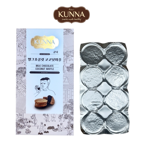 KUNNA 쿤나 밀크초콜릿 코코넛 와플 90g (1개)_이미지