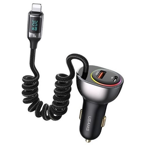 60W 스프링 라이트닝 8핀 케이블 3포트 고속 충전기 US-CC193