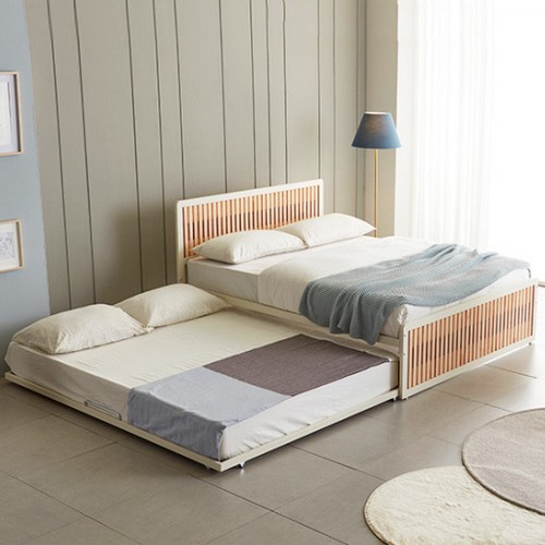 포리 편백나무 슬라이딩 2단침대 SS+SS