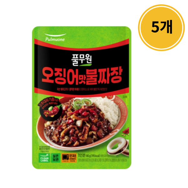 풀무원 오징어맛불짜장 180g (5개)_이미지