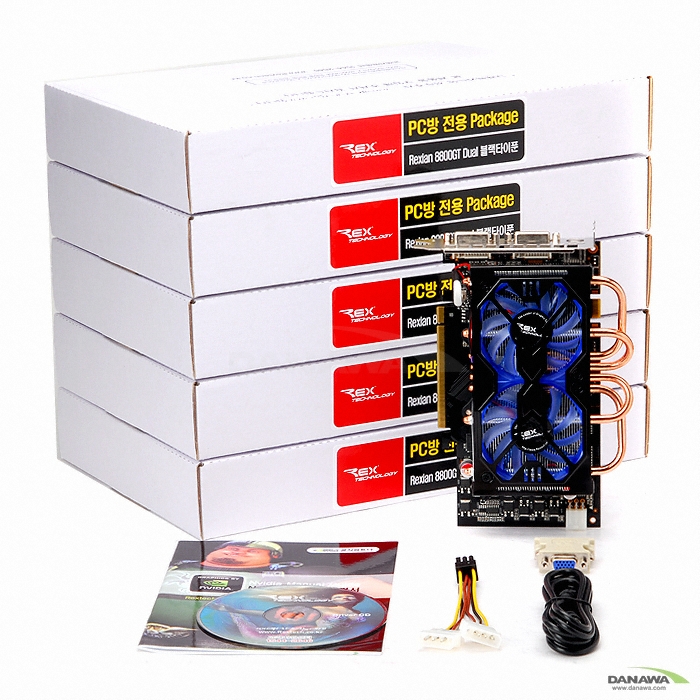 Rextech 지포스 9600GT Rexian 듀얼 블랙타이푼 512MB 5팩 (PC방)_이미지