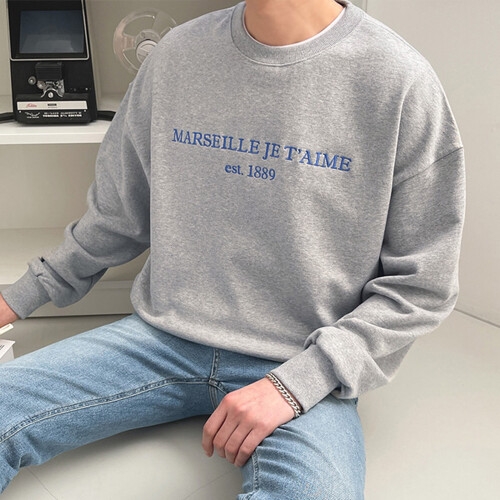  조군샵 시엘르 영문 자수 맨투맨_T6945