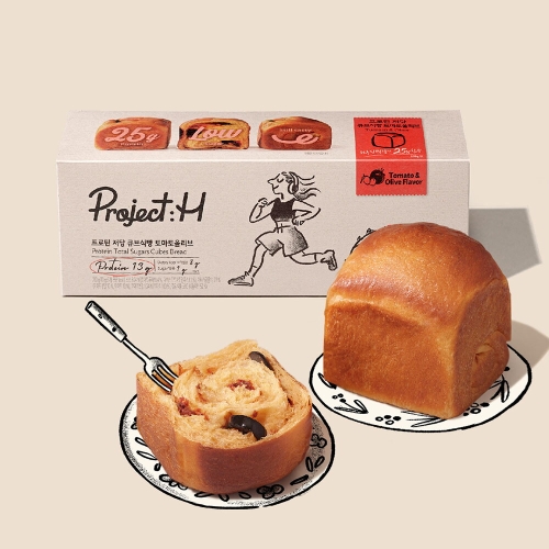 SPC삼립 프로젝트 H 프로틴 저당 큐브식빵 토마토올리브 3개입 210g (1개)_이미지