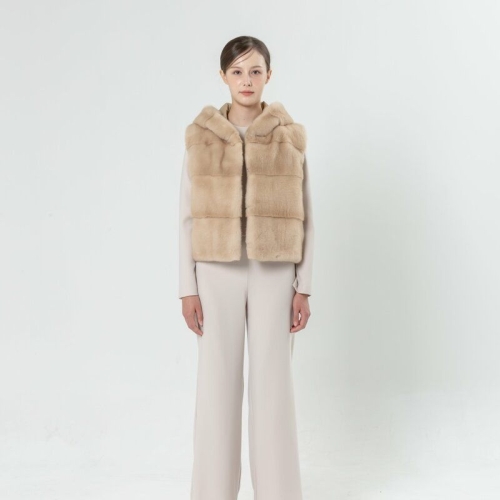 알테스 모피 밍크 패딩 콤비 후드베스트 팔로미노 +브러쉬 증정1051543_이미지