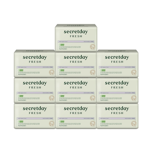 하이베러 시크릿데이 유기농 프레쉬 슈퍼롱 오버나이트 8개 (10팩(80개))