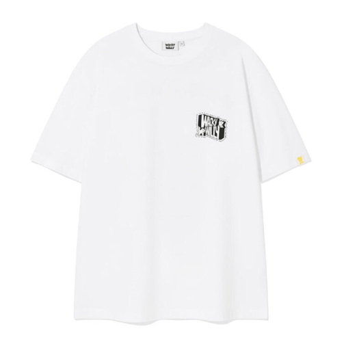 타이포 아트웍 포인트 반팔 티셔츠 화이트 WA2503ST15WH