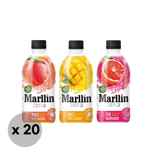 웅진식품 자연은 더말린 제로 복숭아 500ml (20개)