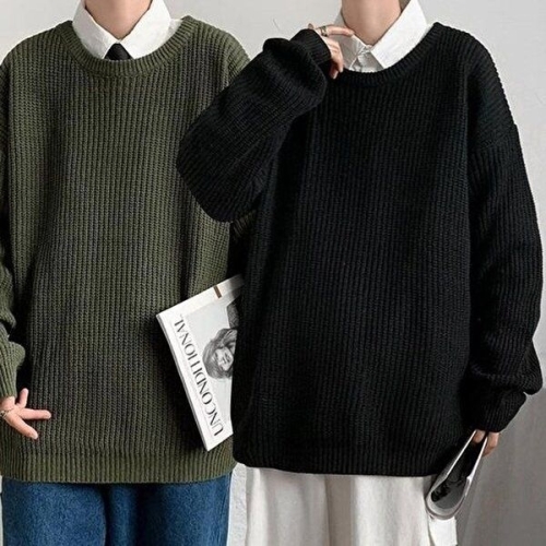  셀러허브 JHQS8JLI_4B남성 라운드넥 오버핏 남자니트 니트