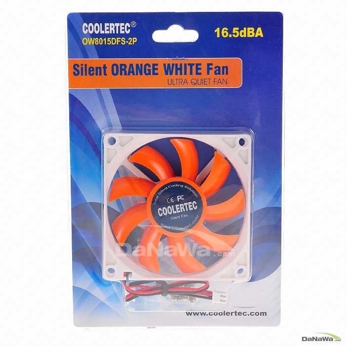 COOLERTEC Silent ORANGE WHITE Fan OW 8015DFS-2P_이미지