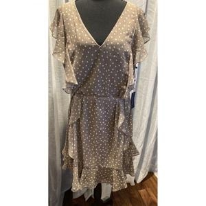 타미 프레피 커리어 폴카 도트 티어드 플레어 러플 여성 드레스 사이즈 20W 4606786_이미지