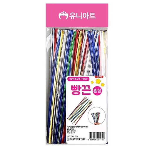 유니아트 공예철사 빵끈 혼합 끈 /공작/만들기/공예/미술놀이/유아미술 MO_bk19120340 유