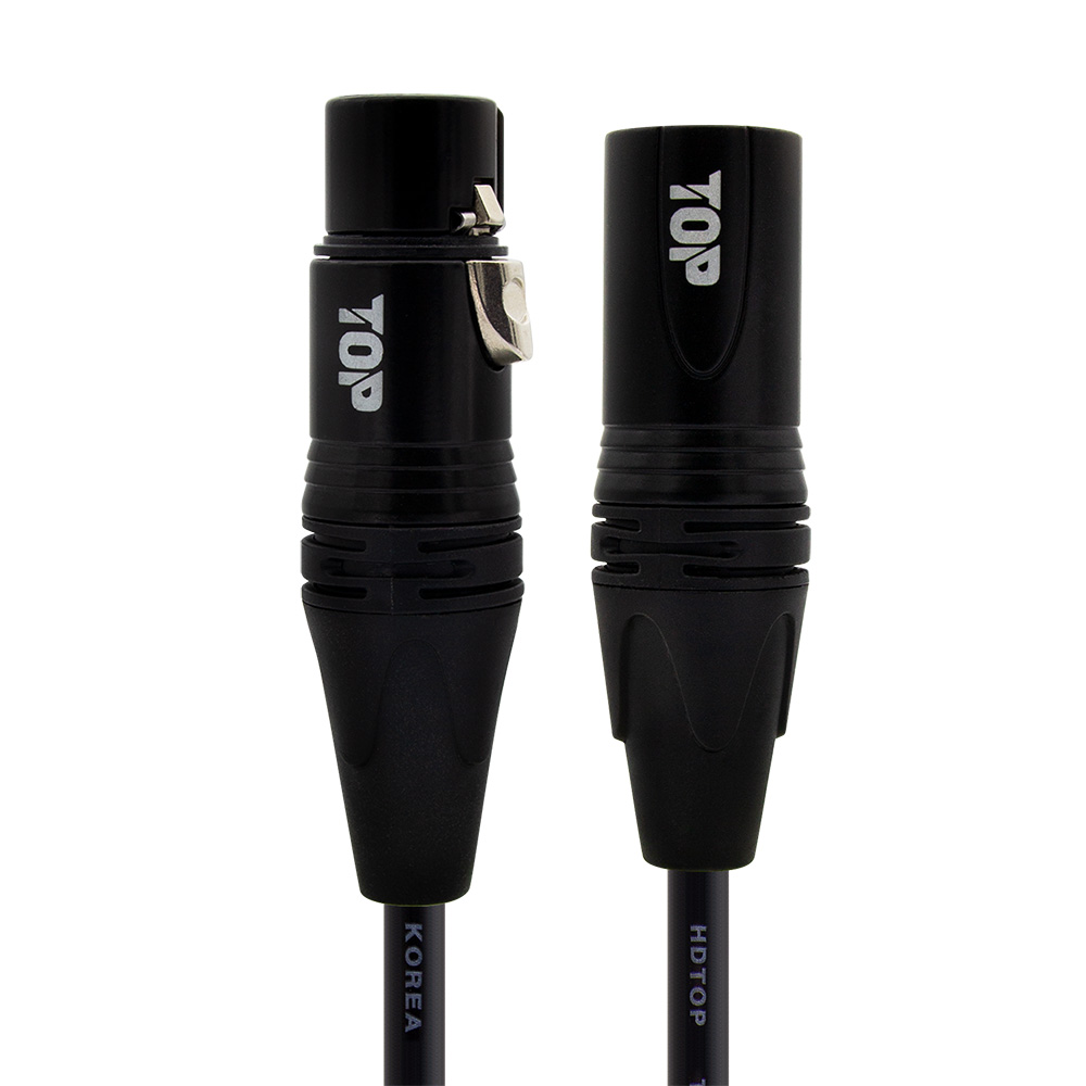 탑라인에이치디 HDTOP XLR 암 to 수 마이크 연장 케이블 블랙 (2m, HT-TP5331)_이미지